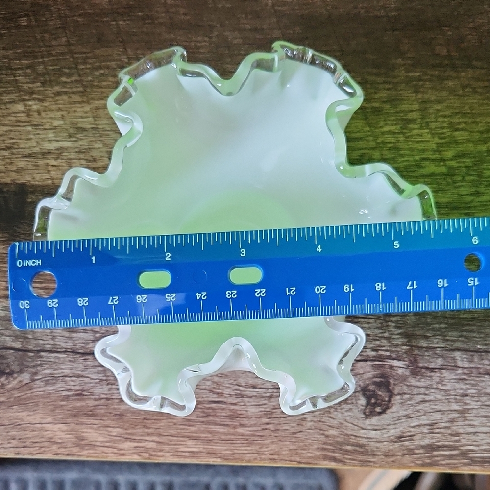 White Ruffled Glass Bowl